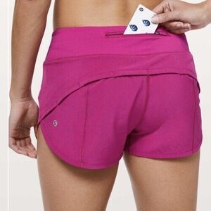 Lululemon Speed Up Shorts 2.5” Size 10 Fuchsia Pink Sports Logo Preppy